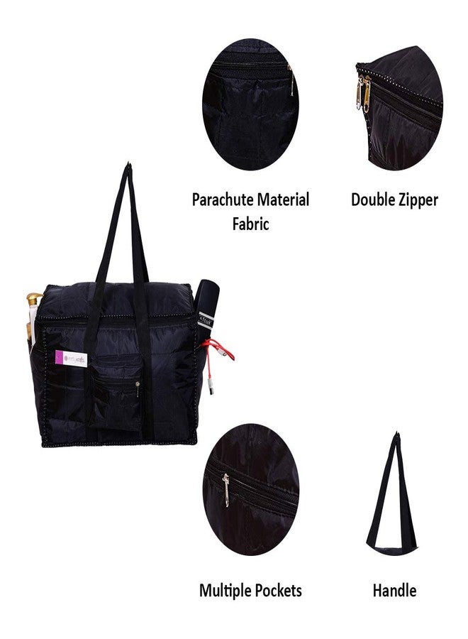 PrettyKrafts Unisex Nylon Duffel Bag Set of 3 Black - Image 4